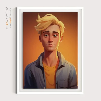 خرید تابلو نقاشی چهره مینیمال برای نشیمن - صاف – تابلو چهره - اسپو دکور