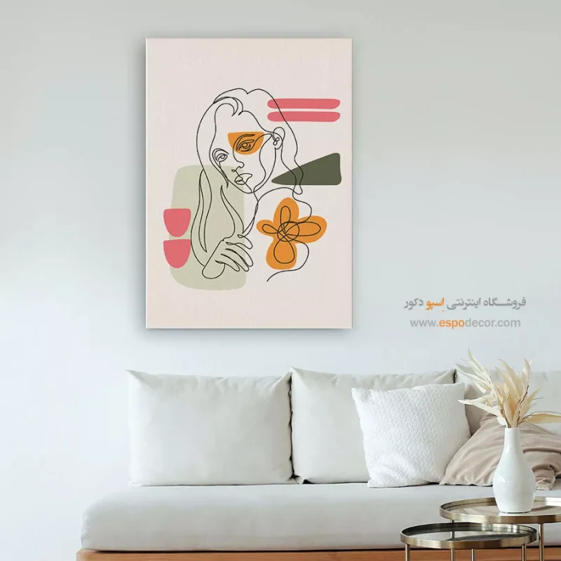 تابلو مینیمال چهره فانتزی برای پذیرایی