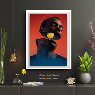 خرید تابلو صورت خاص برای اتاق کار - نگاه نرم – تابلو چهره - اسپو دکور