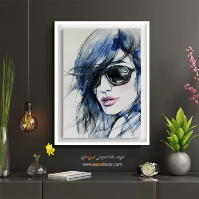 خرید تابلو نقاشی چهره مینیمال برای پذیرایی - انحصاری – تابلو چهره - اسپو دکور