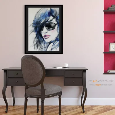 خرید تابلو نقاشی چهره مینیمال برای پذیرایی - انحصاری – تابلو چهره - اسپو دکور