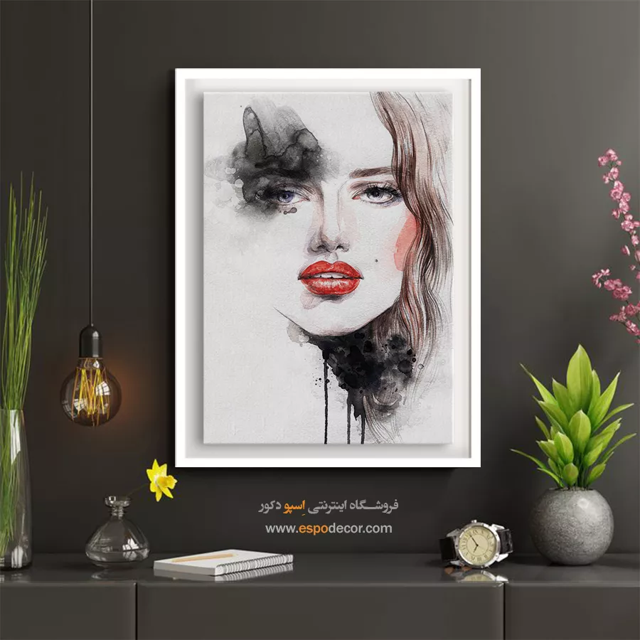 خرید تابلو چهره سیاه سفید برای اتاق کار - نقش ویژه – تابلو چهره - اسپو دکور