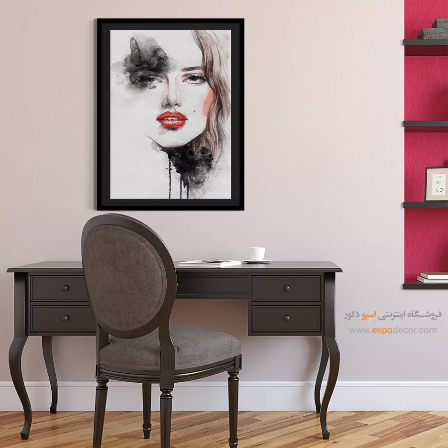 خرید تابلو چهره سیاه سفید برای اتاق کار - نقش ویژه – تابلو چهره - اسپو دکور