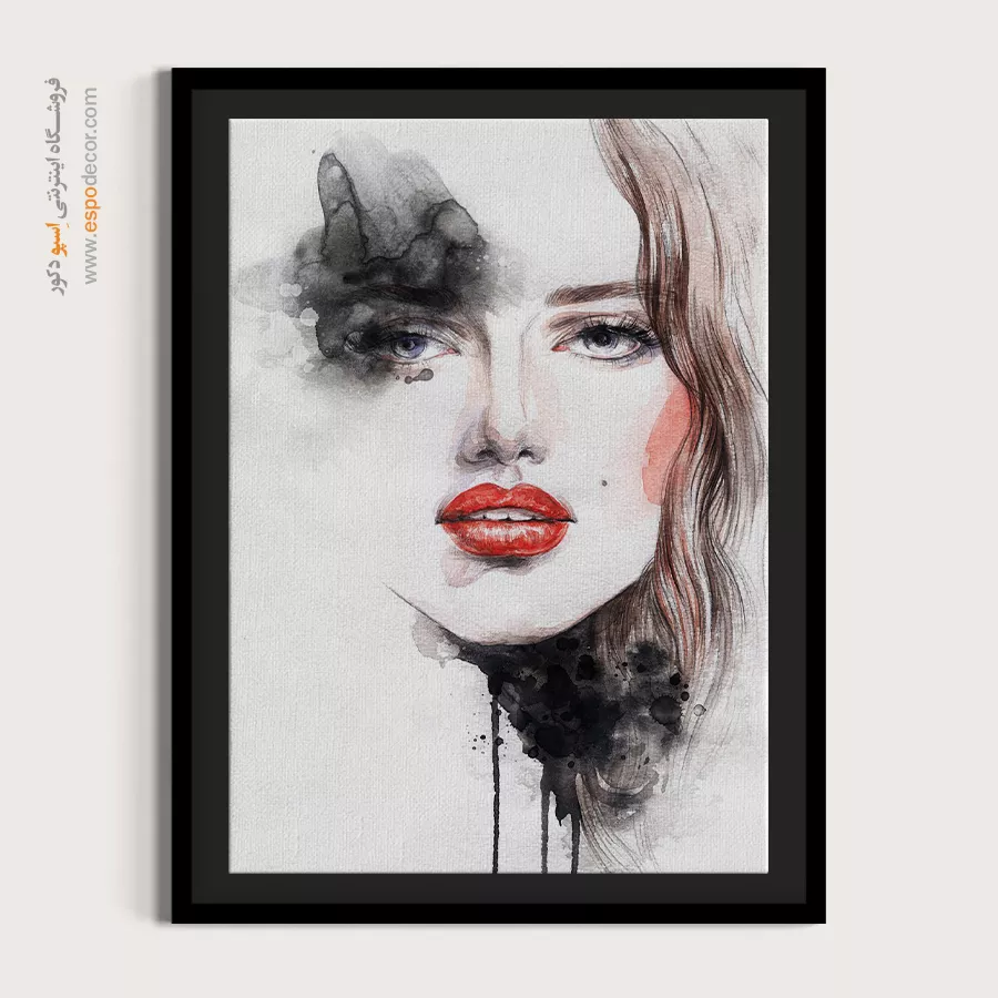 خرید تابلو چهره سیاه سفید برای اتاق کار - نقش ویژه – تابلو چهره - اسپو دکور