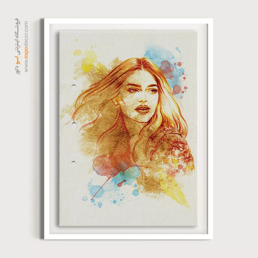 تابلو صورت بدون قاب برای کافه - ماندگار – تابلو چهره - اسپو دکور