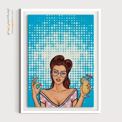 خرید تابلو صورت برای دیوار طوسی - گل – تابلو چهره - اسپو دکور