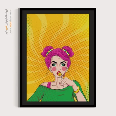 تابلو صورت بزرگ برای دیوار طوسی - شبستان – تابلو چهره - اسپو دکور