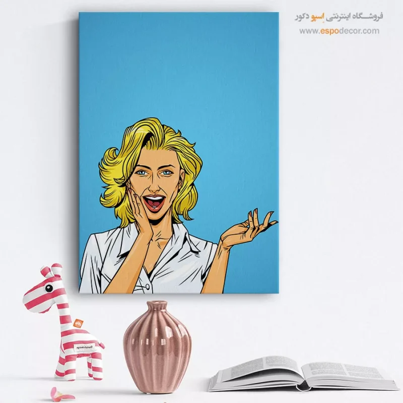 خرید تابلو مینیمال چهره بزرگ برای دیوار طوسی