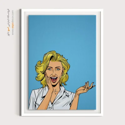 خرید تابلو مینیمال چهره بزرگ برای دیوار طوسی - گلستان – تابلو چهره - اسپو دکور