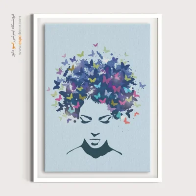 خرید تابلو نقاشی چهره بزرگ برای دیوار طوسی - عرفانی – تابلو چهره - اسپو دکور