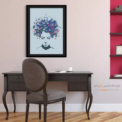 خرید تابلو نقاشی چهره بزرگ برای دیوار طوسی - عرفانی – تابلو چهره - اسپو دکور