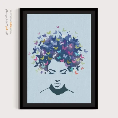 خرید تابلو نقاشی چهره بزرگ برای دیوار طوسی - عرفانی – تابلو چهره - اسپو دکور