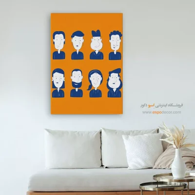 تابلو دکوراتیو چهره خطی برای سالن زیبایی