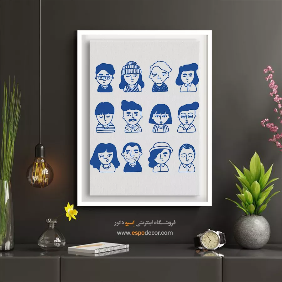 تابلو چهره رنگی برای کافه - بی زمان – تابلو چهره - اسپو دکور