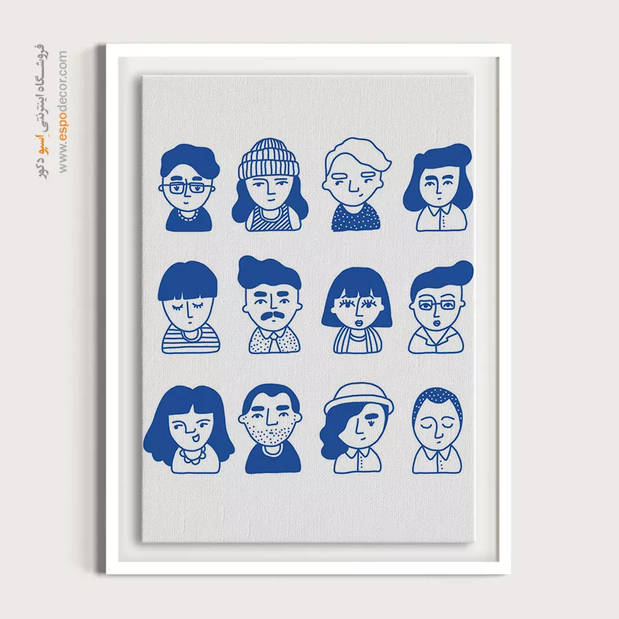 تابلو چهره رنگی برای کافه - بی زمان – تابلو چهره - اسپو دکور