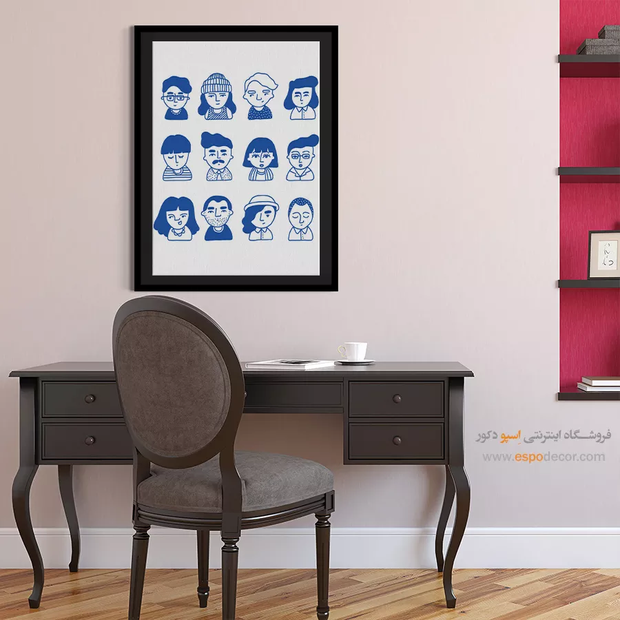 تابلو چهره رنگی برای کافه - بی زمان – تابلو چهره - اسپو دکور