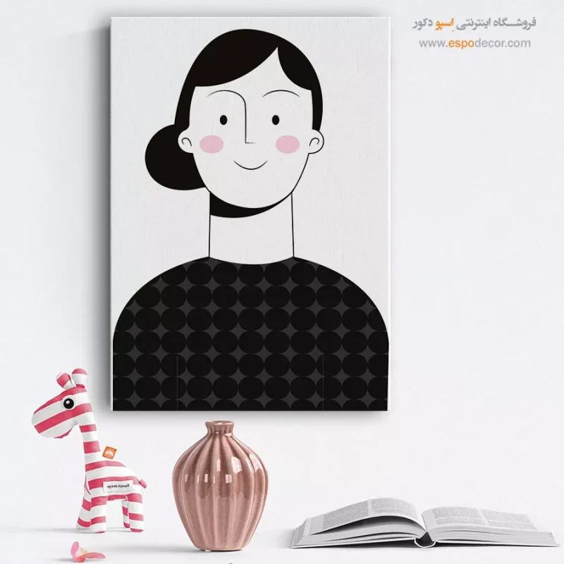 تابلو مینیمال چهره بزرگ برای رستوران