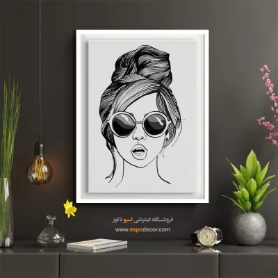 خرید تابلو پرتره بدون قاب برای نشیمن - لمس – تابلو چهره - اسپو دکور