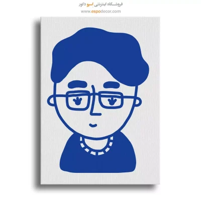 تابلو پرتره خطی برای دیوار طوسی