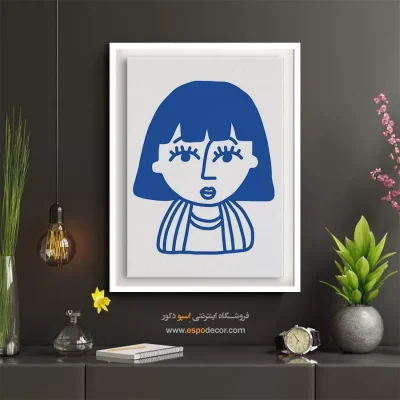 خرید تابلو دکوراتیو چهره خطی برای کافه - کودکانه – تابلو چهره - اسپو دکور
