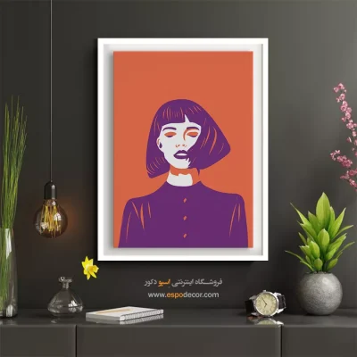 خرید تابلو صورت مدرن برای رستوران - زندگی – تابلو چهره - اسپو دکور