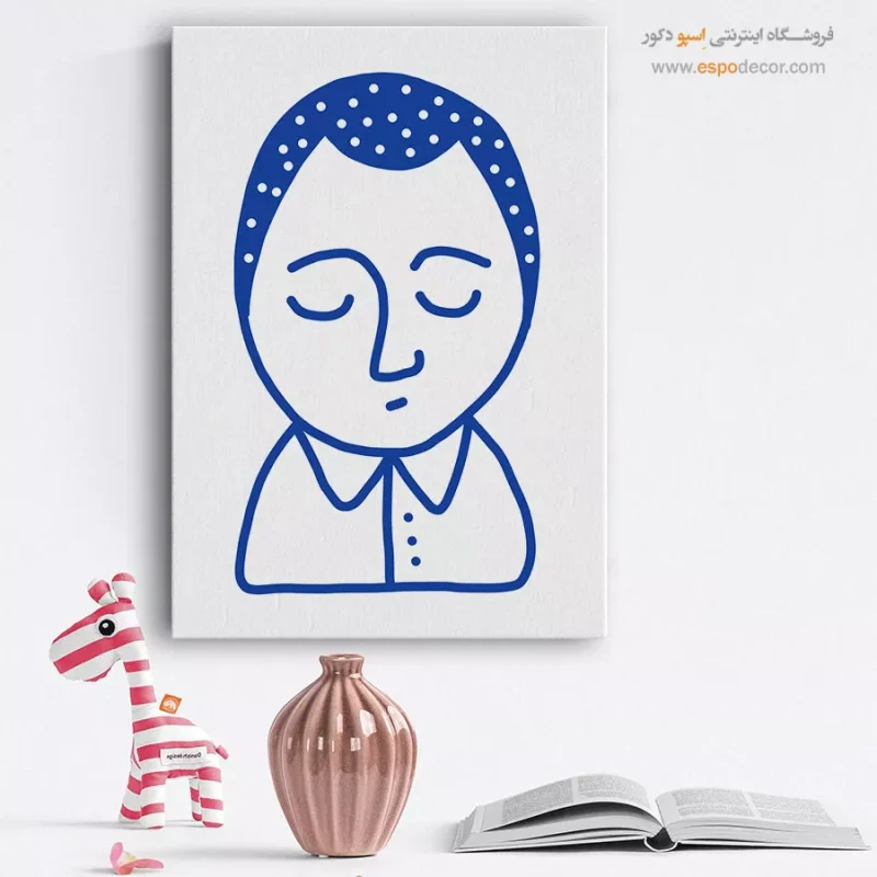 خرید تابلو مینیمال چهره مدرن برای دیوار طوسی