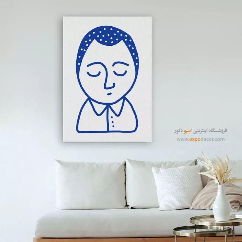 خرید تابلو مینیمال چهره مدرن برای دیوار طوسی