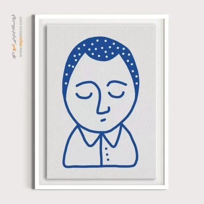 خرید تابلو مینیمال چهره مدرن برای دیوار طوسی - خیره‌کننده – تابلو چهره - اسپو دکور