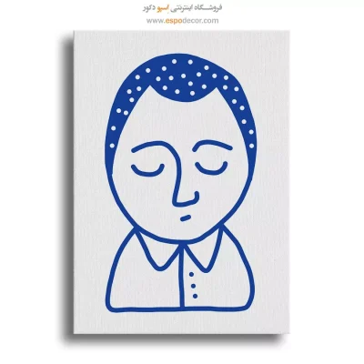 خرید تابلو مینیمال چهره مدرن برای دیوار طوسی