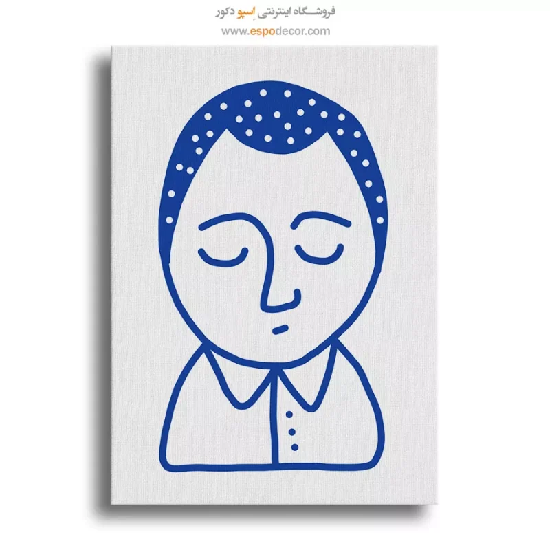 خرید تابلو مینیمال چهره مدرن برای دیوار طوسی