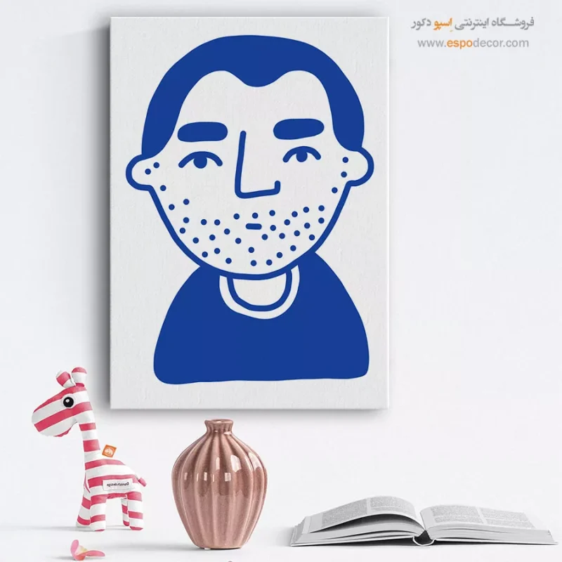 خرید تابلو مینیمال چهره بدون قاب برای دیوار طوسی