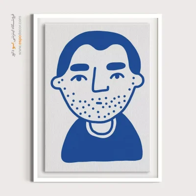 خرید تابلو مینیمال چهره بدون قاب برای دیوار طوسی - بیکران – تابلو چهره - اسپو دکور