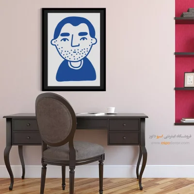 خرید تابلو مینیمال چهره بدون قاب برای دیوار طوسی - بیکران – تابلو چهره - اسپو دکور