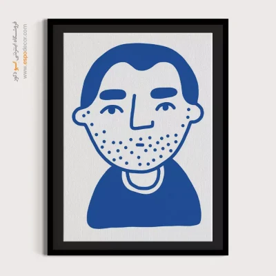 خرید تابلو مینیمال چهره بدون قاب برای دیوار طوسی - بیکران – تابلو چهره - اسپو دکور