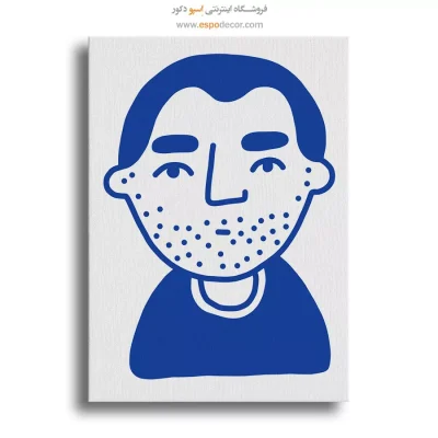 خرید تابلو مینیمال چهره بدون قاب برای دیوار طوسی
