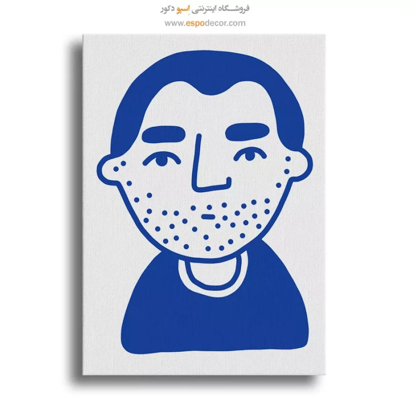 خرید تابلو مینیمال چهره بدون قاب برای دیوار طوسی