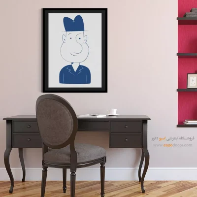 خرید تابلو چهره مینیمال برای کافه - آرامش – تابلو چهره - اسپو دکور