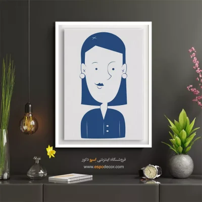 خرید تابلو پرتره هنری برای پذیرایی - خوشبختی – تابلو چهره - اسپو دکور