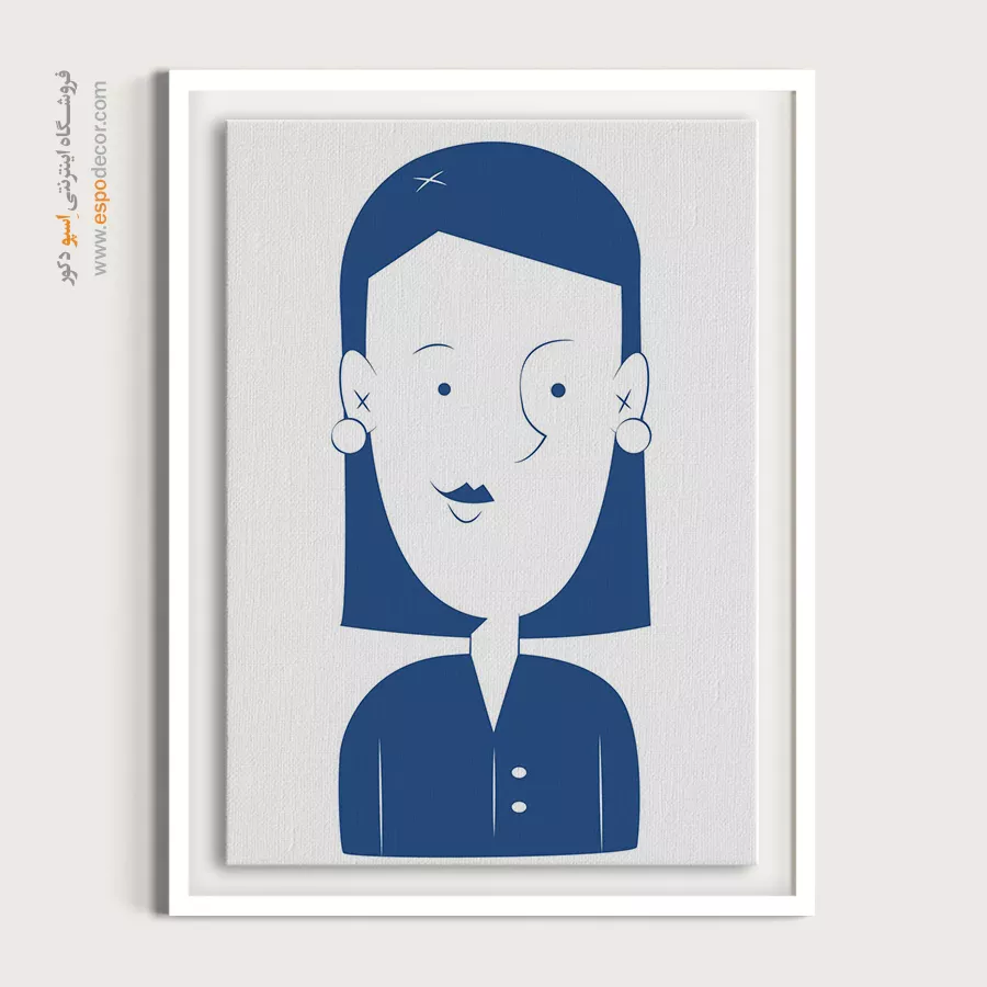 خرید تابلو پرتره هنری برای پذیرایی - خوشبختی – تابلو چهره - اسپو دکور