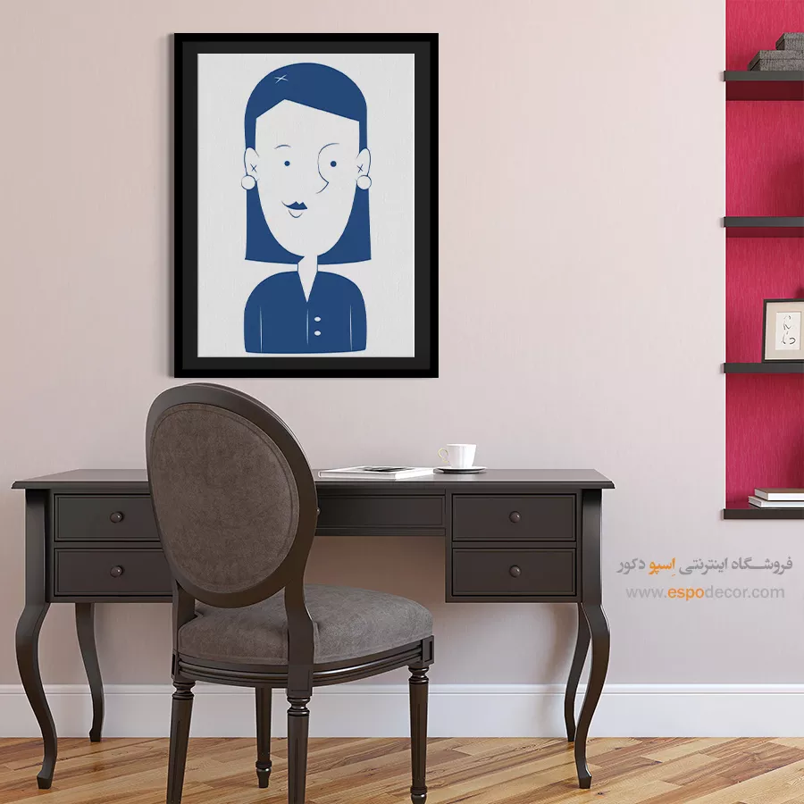خرید تابلو پرتره هنری برای پذیرایی - خوشبختی – تابلو چهره - اسپو دکور