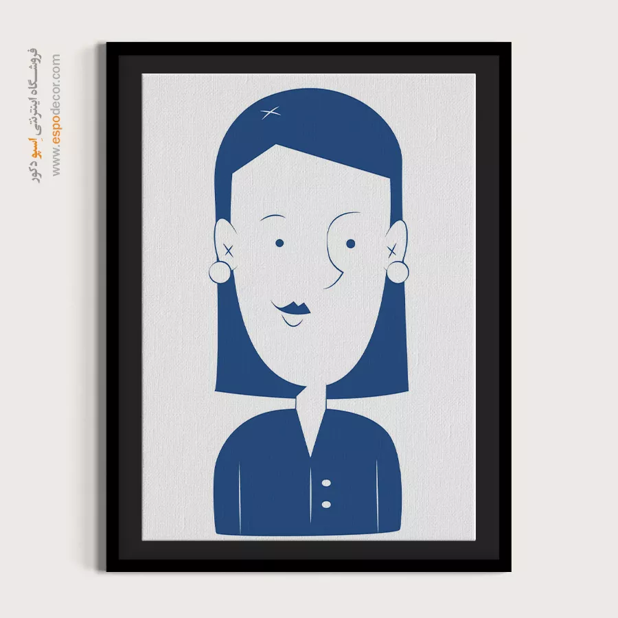 خرید تابلو پرتره هنری برای پذیرایی - خوشبختی – تابلو چهره - اسپو دکور