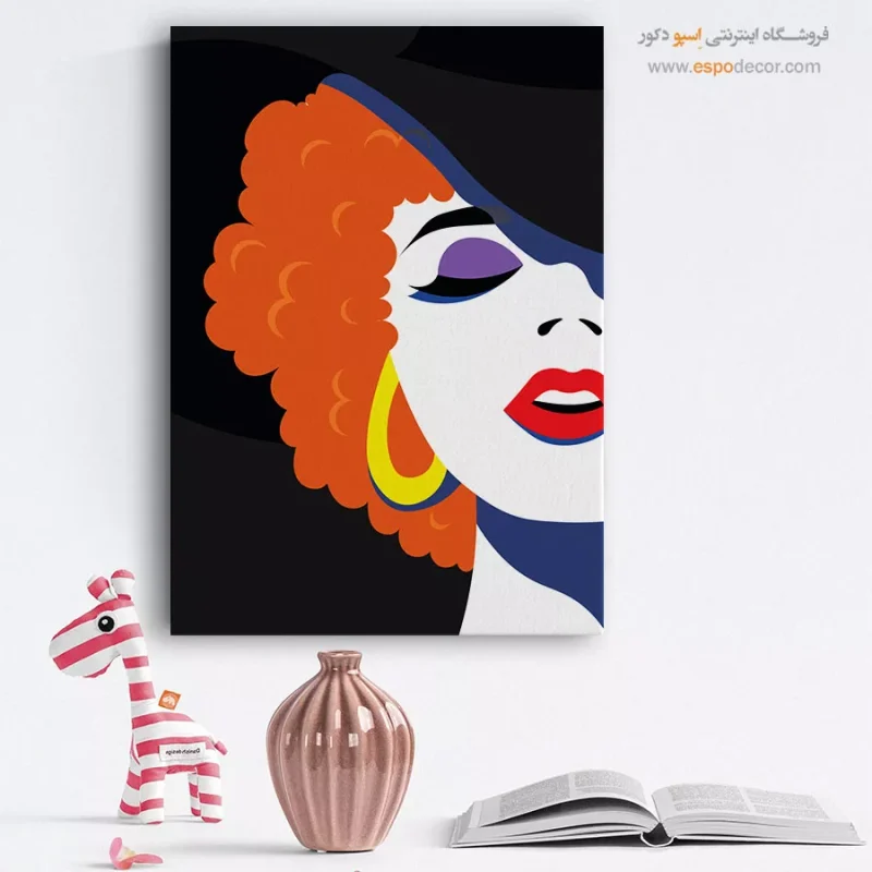 تابلو مینیمال چهره بزرگ برای اتاق خواب