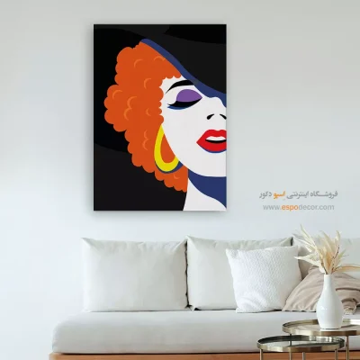 تابلو مینیمال چهره بزرگ برای اتاق خواب