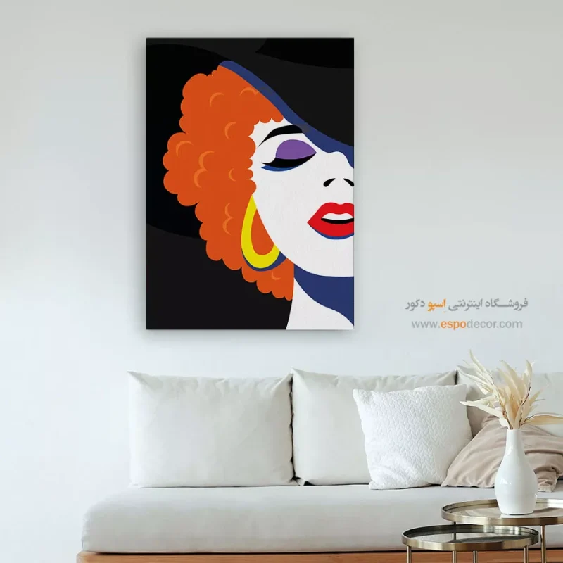 تابلو مینیمال چهره بزرگ برای اتاق خواب