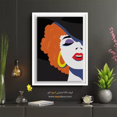 تابلو مینیمال چهره بزرگ برای اتاق خواب - نقش شادی – تابلو چهره - اسپو دکور