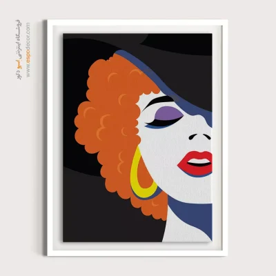 تابلو مینیمال چهره بزرگ برای اتاق خواب - نقش شادی – تابلو چهره - اسپو دکور