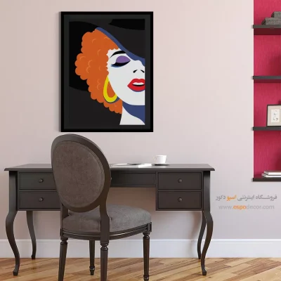 تابلو مینیمال چهره بزرگ برای اتاق خواب - نقش شادی – تابلو چهره - اسپو دکور