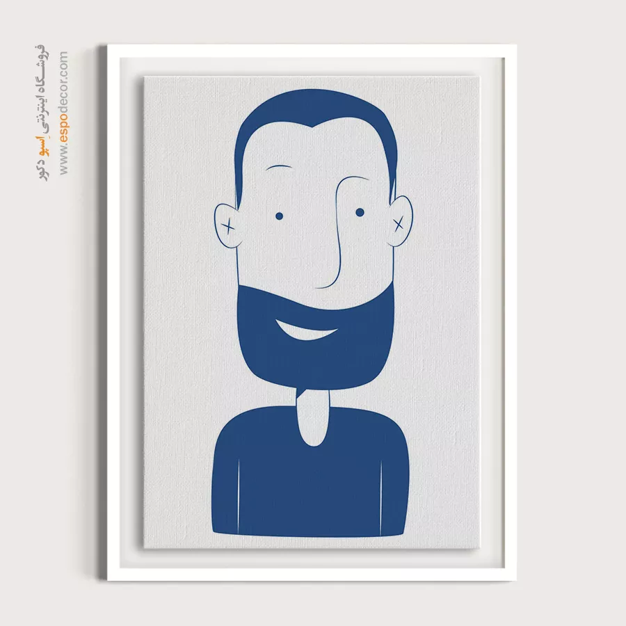 خرید تابلو مینیمال چهره هنری برای گالری - لبخند – تابلو چهره - اسپو دکور