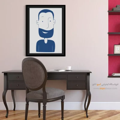 خرید تابلو مینیمال چهره هنری برای گالری - لبخند – تابلو چهره - اسپو دکور