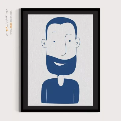 خرید تابلو مینیمال چهره هنری برای گالری - لبخند – تابلو چهره - اسپو دکور